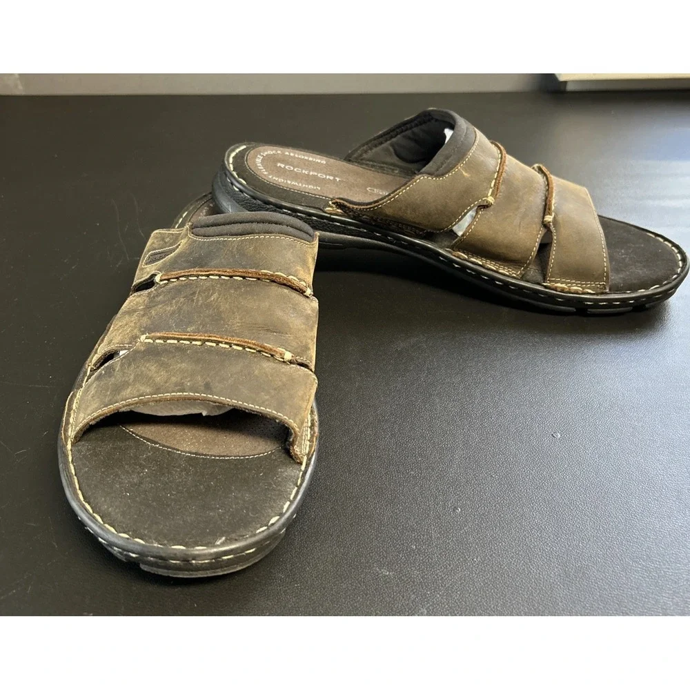 Men's Size 13 Rockport‎ Leather Sandals Slides Comfort Fisherman Gladiator
